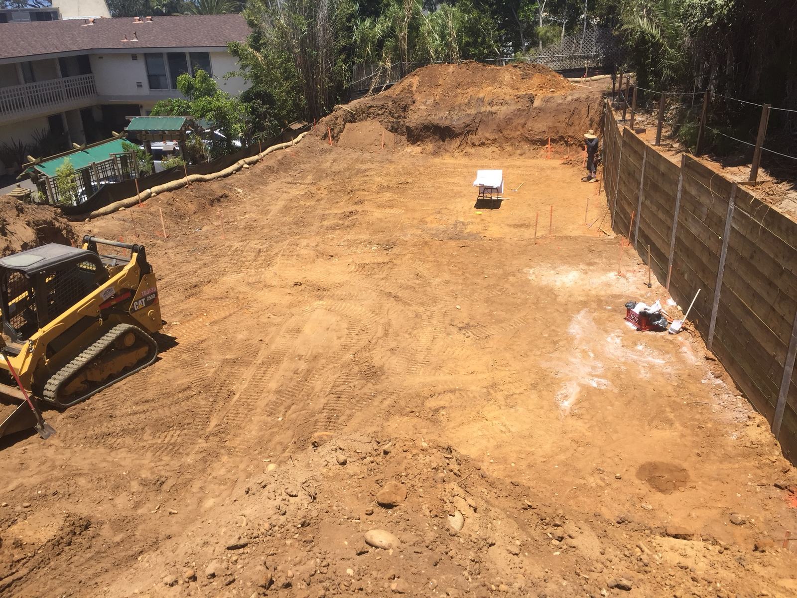 Graded basement pad ready for foundation layout