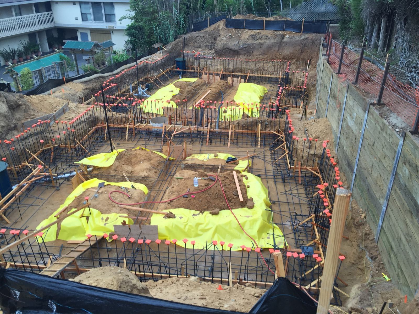 Completed foundation reinforcing before the slab pour