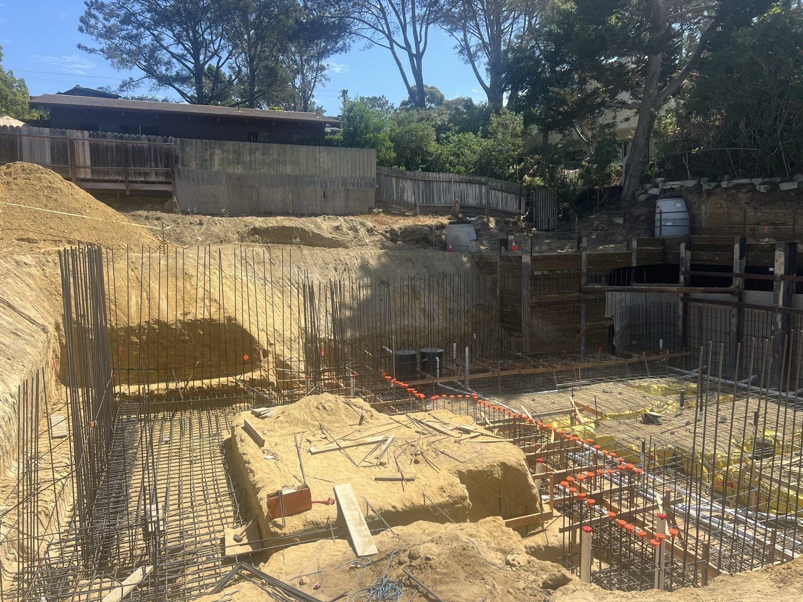 Rebar mat and wall dowels ready for inspection