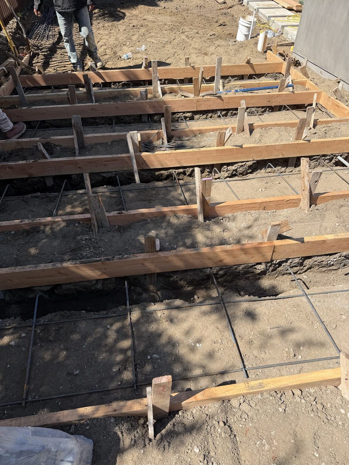 Formed steps and landings for the entry walkway